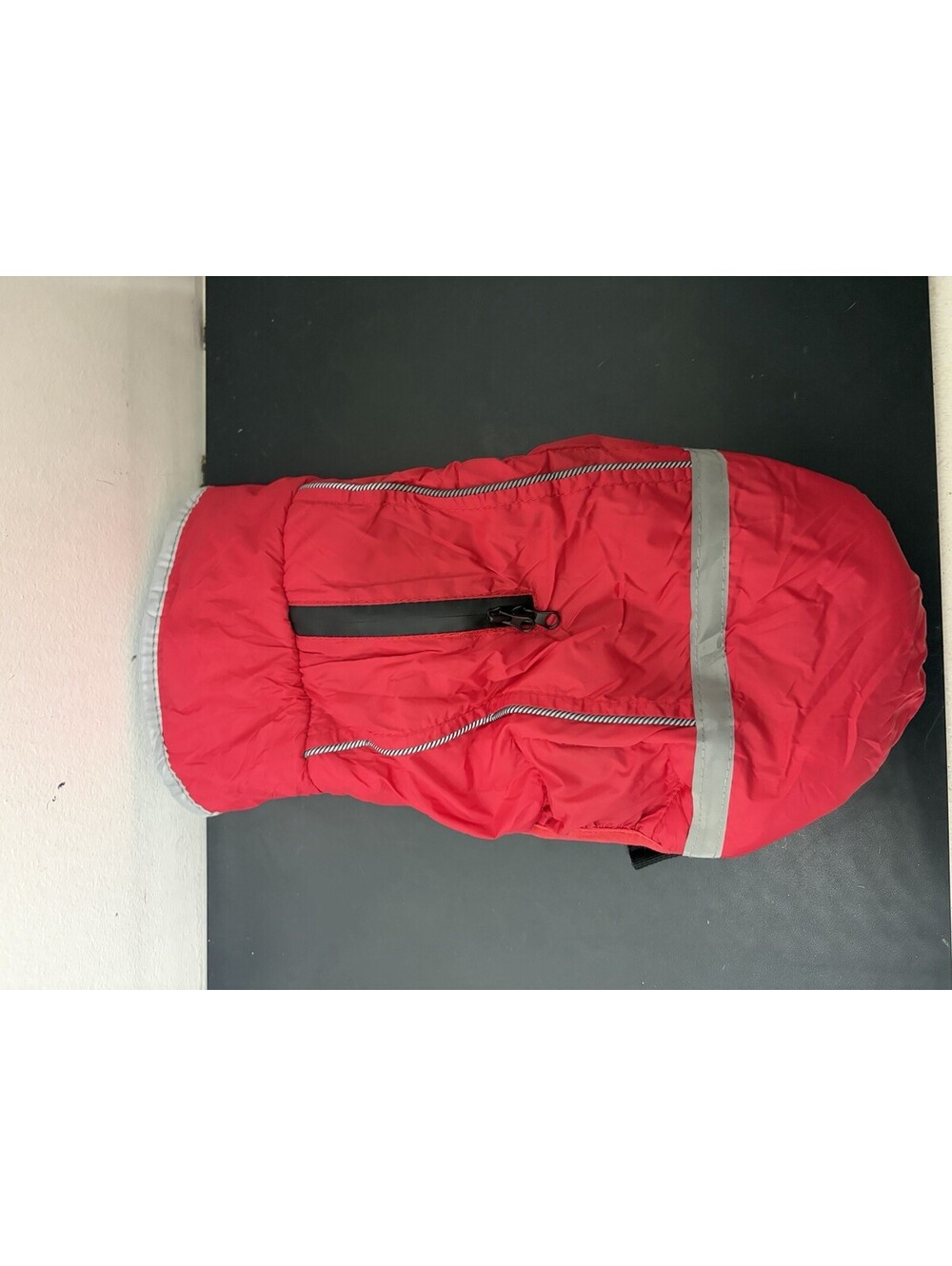 Red Fleece Lined Dog Jacket With Adjustable Straps - (NEW)